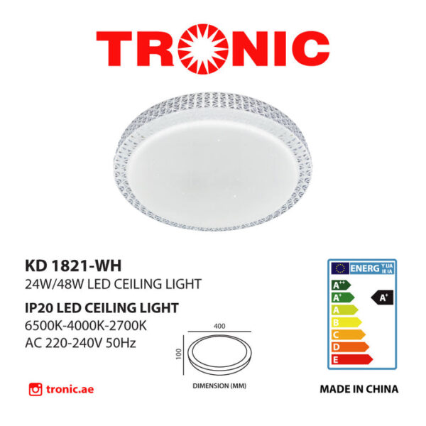 Tronic Crystal Frame Led Changeable (3 Shades) Light