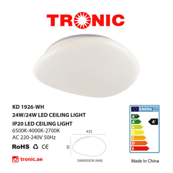 Tronic Simple And Sparkling Shimmer Led Changeable (3 Shades) Ceiling Light