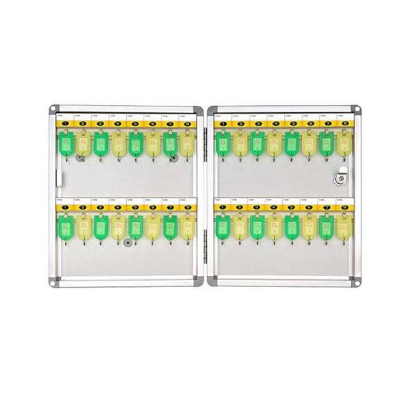 Defelom Key Box Aluminium Cabinet With Key Lock 32 Keys (Keychains Not Included)