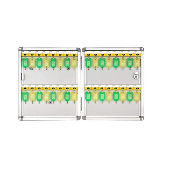 Defelom Key Box Aluminium Cabinet With Key Lock 32 Keys (Keychains Not Included)