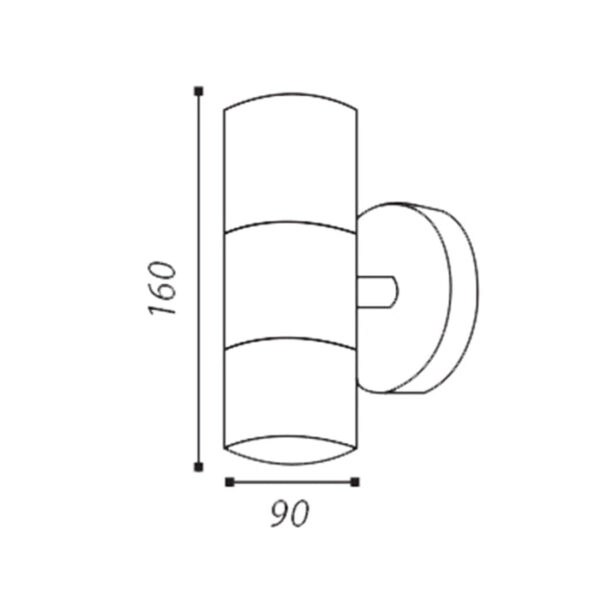 Tronic Up And Down Silver Cylindrical Wall Light
