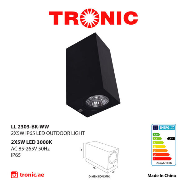 Tronic Rectangular-Shaped Up &Amp; Down Cob Wall Light