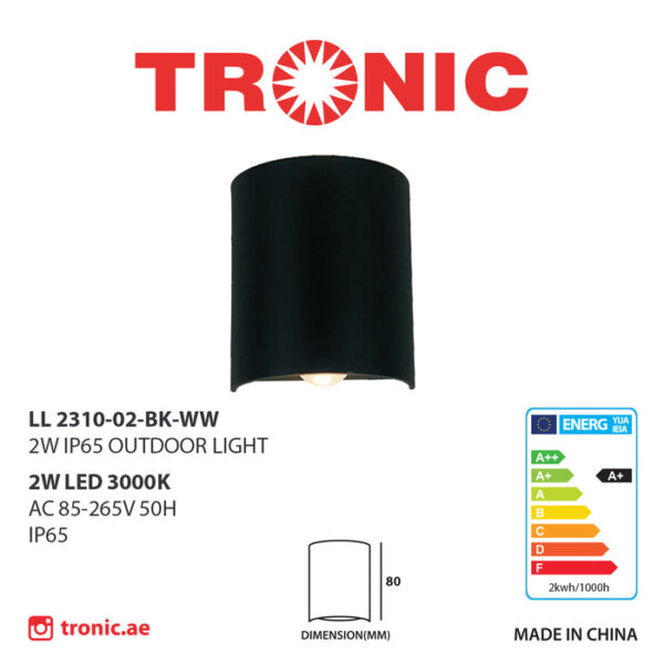 Tronic Rectangular-Shaped Curved Up &Amp; Down Cob Wall Light