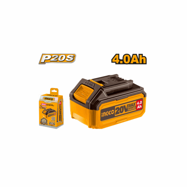 Ingco Lithium-Ion Battery Pack 20V 4.0Ah With Led Battery Power Indicator Fbli2002