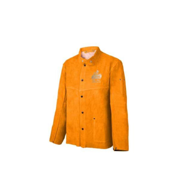 Total Leather Welding Jacket L Size 1.1-1.3Mm With Spilt Cowhide, Scribe Pocket, Metalsnaps, Fr Thread Stiched Tsp20103
