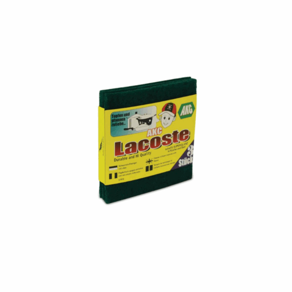 Akc Lacoste Scouring Pads 13X13Cm Green 3Pcs X120 Packs (Pack Of 360Pcs)
