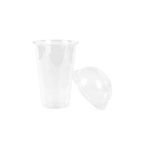 Khaleej Pack Clear Pet Glass 12 Oz With Dome Lid (Pack Of 1000)