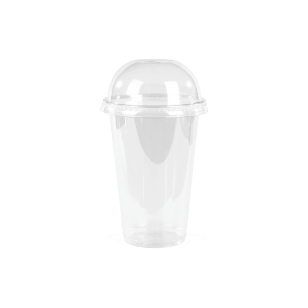 Khaleej Pack Clear Pet Glass 12 Oz With Dome Lid (Pack Of 1000)