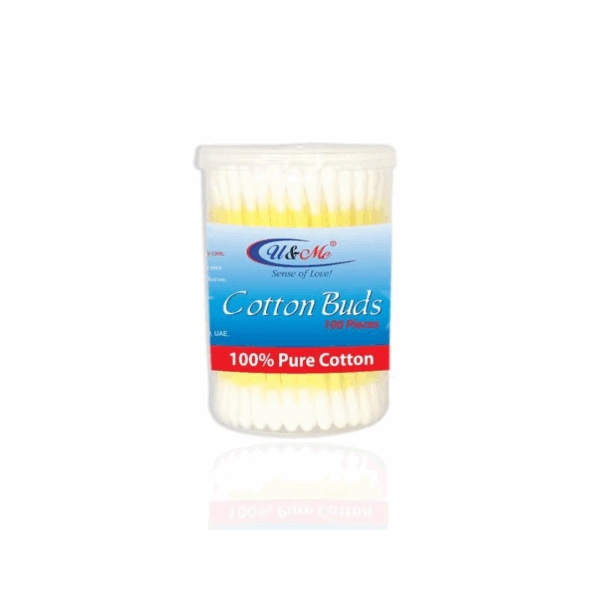 U&Amp;Me Cotton Buds 100Pcs Sticks Yellow