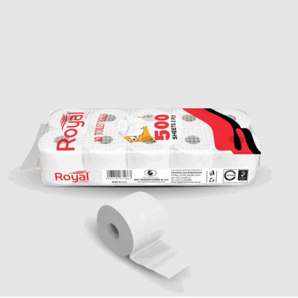 Royal Classic Toilet Roll 500 Sheets X 2 Ply (Pack Of 10)