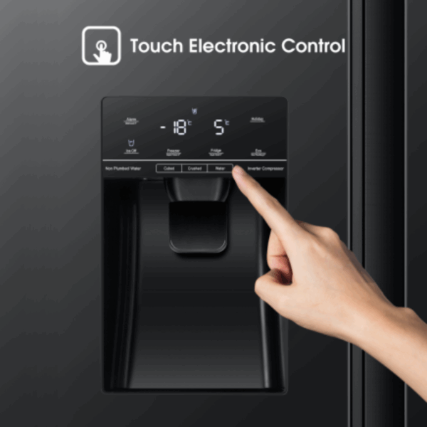 Hisense Refrigerator 535L Side By Side Door, Water Dispenser &Amp; Ice Maker With Inverter Technology H700Smi-Idl