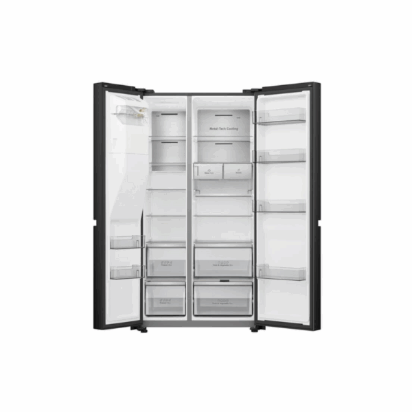 Hisense Refrigerator 601L Side By Side Door, Water &Amp; Ice Dispenser, Black Stainless Steel H780Sb-Idl