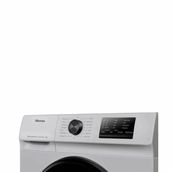 Hisense Washing Machine 6Kg Automatic, Front Load, Snowflake Drum, Drum Clean, Silver Wfvc6010S