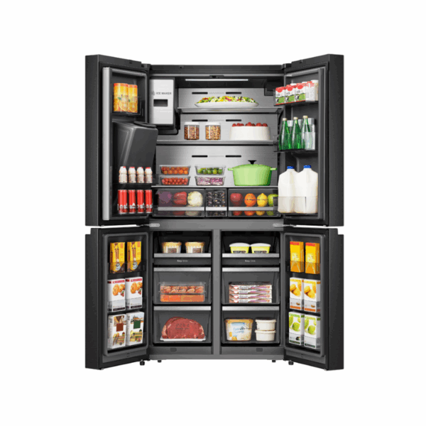 Hisense Refrigerator 536L French Door With Plumbed Led Screen, Wifi, Water &Amp; Ice Dispenser Black Stainless Steel H750Fsb-Ids