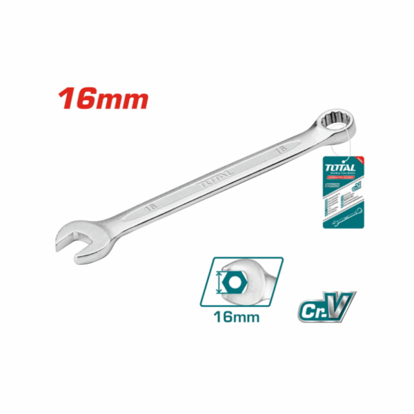 Total Spanner Combination Wrench 16Mm Chrome Plated, Matt Finish Tcspa161