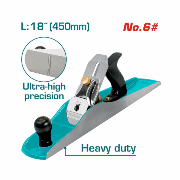 Total Manual Bench Planer 18&Quot;/450Mm With Solid Brass Cutter Adjustment, Fully Machined And Polished Thtp0206