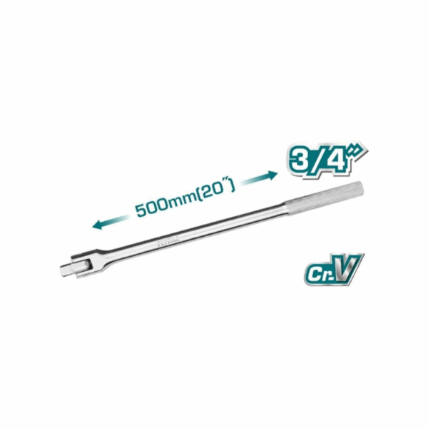 Total Socket Spanner Flexible Handle 3/4&Quot; For Home Repair Work, Heat Treatment, Chrome Plated Thtfx34201