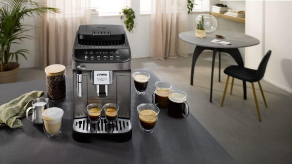De'Longhi Magnifica Evo Bean To Cup Fully Automatic Coffee Machine Traditional Milk Frother Built In Grinder 100% Arabica Whole Coffee Beans Ecam290.42.Tb Titanium &Amp; Black