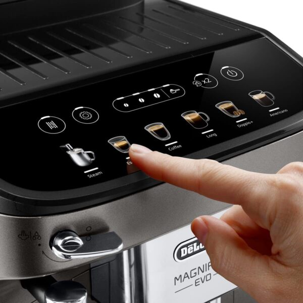 De'Longhi Magnifica Evo Bean To Cup Fully Automatic Coffee Machine Traditional Milk Frother Built In Grinder 100% Arabica Whole Coffee Beans Ecam290.42.Tb Titanium &Amp; Black