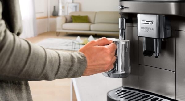 De'Longhi Magnifica Evo Bean To Cup Fully Automatic Coffee Machine Traditional Milk Frother Built In Grinder 100% Arabica Whole Coffee Beans Ecam290.42.Tb Titanium &Amp; Black
