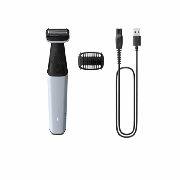 Philips Cordless Bodygroom &Amp; Intimate Areas Trimmer, Clinically Tested For Sensitive Skin, 40 Min Runtime, Bi-Directional Trimmer And 3Mm Comb Series 3000 Bg3007