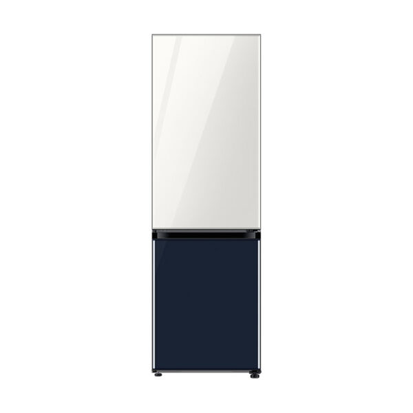 Samsung Refrigerator Glam 339L With Digital Inverter, Flat Design, Bottom Freezer, Bespoke, Metal Cooling, Led Lighting, Dit White And Navy Rb33T307029
