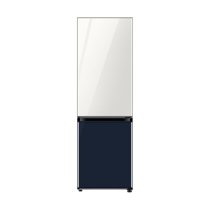 Samsung Refrigerator Glam 339L With Digital Inverter, Flat Design, Bottom Freezer, Bespoke, Metal Cooling, Led Lighting, Dit White And Navy Rb33T307029