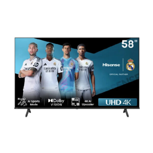 Hisense 58&Quot; Led Uhd 4K Smart Tv With Dolby Vision, 4K Ai Upscaler, Game Mode Plus, Voice Control, Precision Colour, Vidaa 58A6N