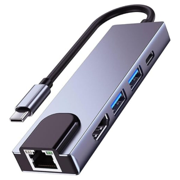 Generic Usb Type C 5 In 1 Usb 3.0 Ports 2, Lan Port 1, Hdmi Port 1, Type C Port 1 Rj45