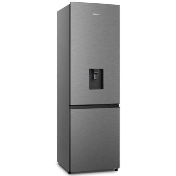 Hisense Refrigerator 262L Bottom Freezer, Water Dispenser, No Frost, Recessed Handle, Titanium Silver H350Bts-Wd