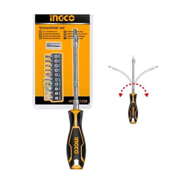 Ingco Flexible Shaft Screwdriver 25Mm 12Pcs Set Aksdfl1208