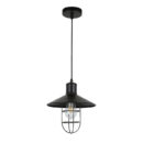 Tronic Black Vintage Pendant Glass Cage Light