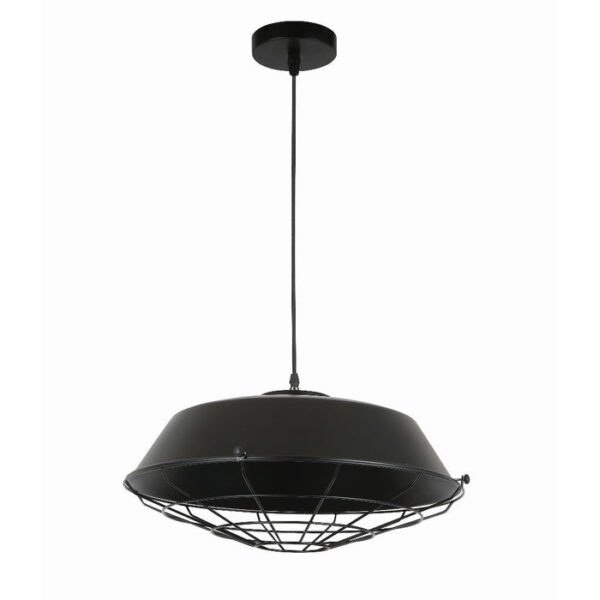 Tronic Black Shade With Wire Mesh Pendant Light