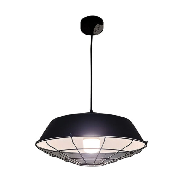 Tronic Black Shade With Wire Mesh Pendant Light