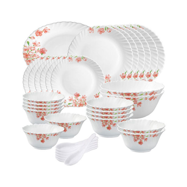 La Opala Dinner Set Aster Pink Classique 38 Pieces Lp038