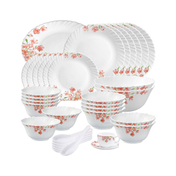 La Opala Dinner Set Aster Pink Classique 44 Pieces Lp044