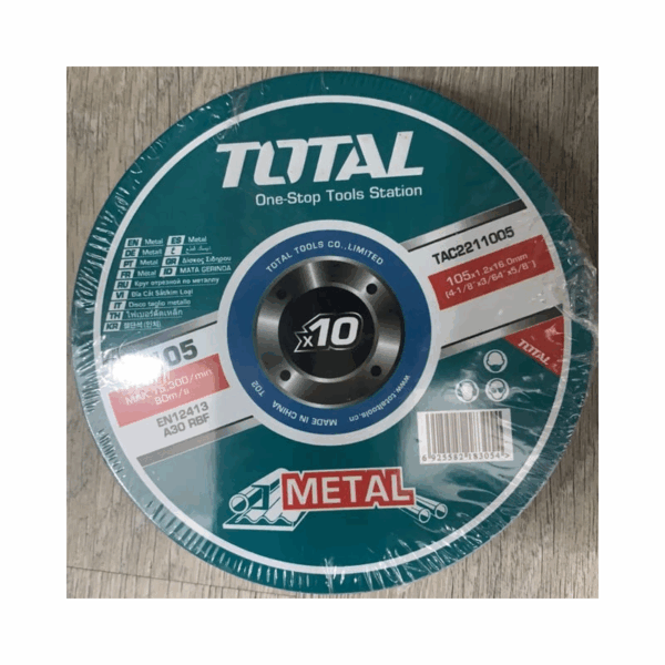 Total Abrasive Cutting Disc 4&Quot; For Metal 10Pcs Tac2211005