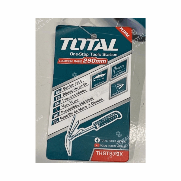 Total Mini Garden Rake 290Mm Metal Thgt979K