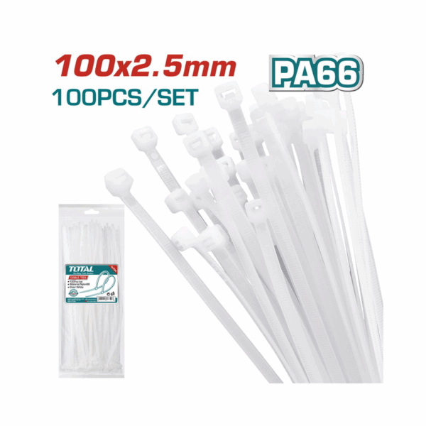 Total Cable Ties 100Mm White Thtct1001