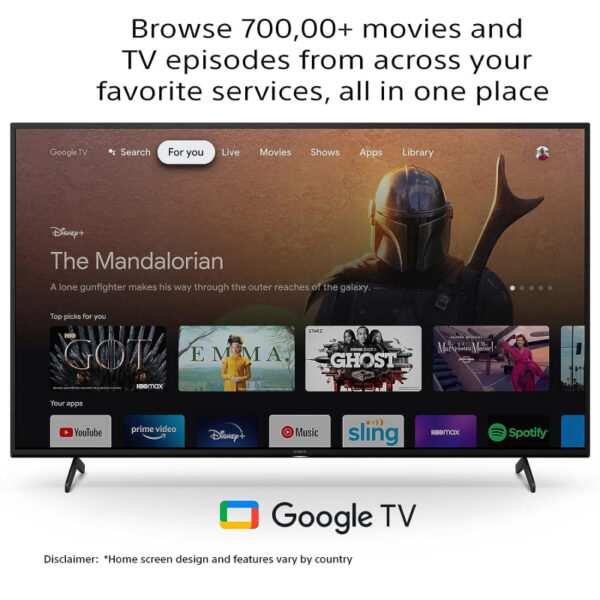 Sony Bravia 65&Quot; Led 4K Ultra Hd Smart Google Tv With Alexa Compatibility, 4K X1-Reality Pro, Chromecast, Bass Reflex Speaker, Black Kd-65X75K