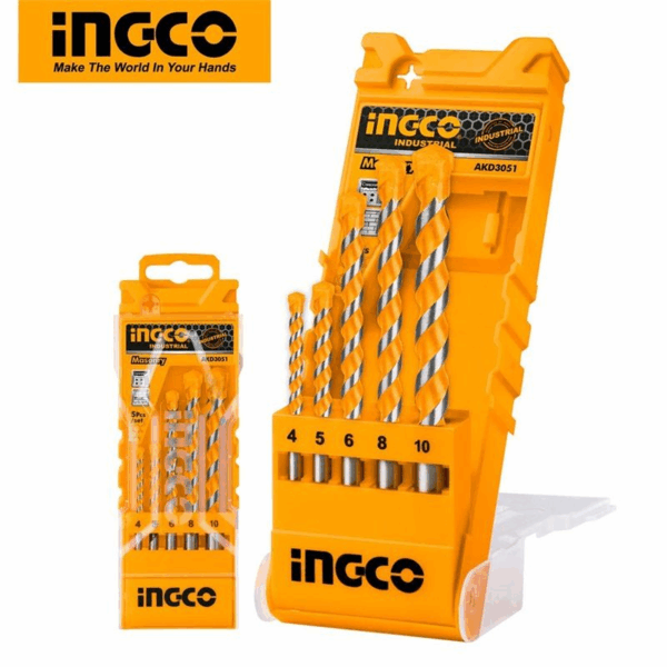 Ingco 5Pcs Masonry Drill Bit Set Akdb3051