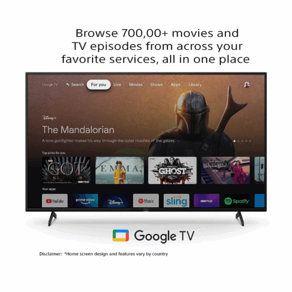 Sony Bravia 55&Quot; Led 4K Ultra Hd Smart Google Tv With Alexa Compatibility,  X1 4K Processor, 4K X Reality Pro, Motion Flow Xr200 Engine, Bluetooth Connectivity Black Kd-55X75K