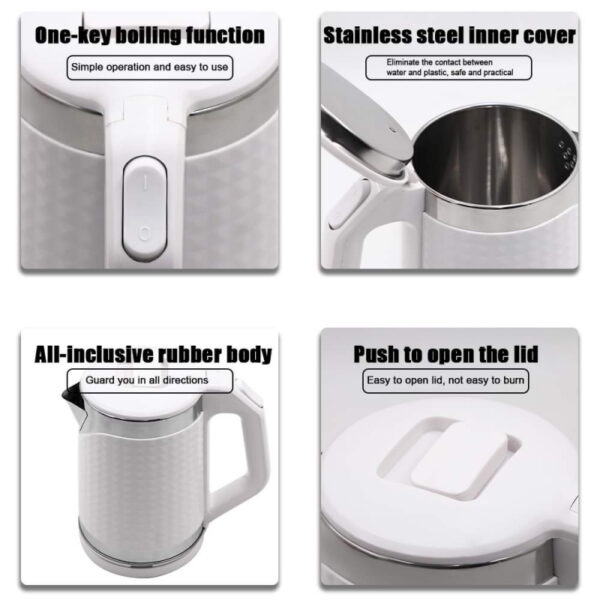 Raf Kettle 2L 2000W Stainless Steel, Bpa Free Interior, 360 Swivel Base, Led Indicator Light R.7875