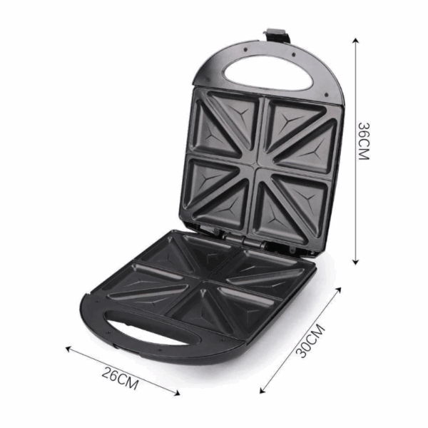 Raf Sandwich Maker 1400W 4 Slice Double-Sided Heating, Non-Stick Coated R.2290