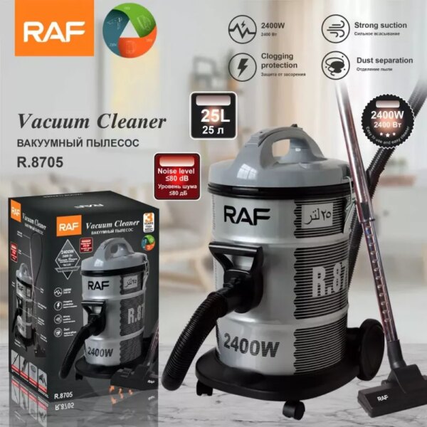Raf Vaccum Cleaner 21L 2400W Dry Clogging Protection, Strong Suction, Dust Separation R.8705