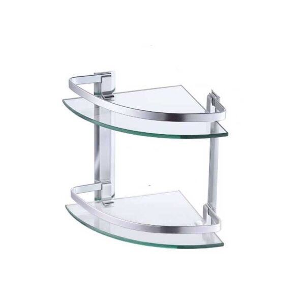Generic Bathroom Glass Rack Anti Rust Glass Wall Top Mounting Corner Shower Caddy Rack N78632 Az-23