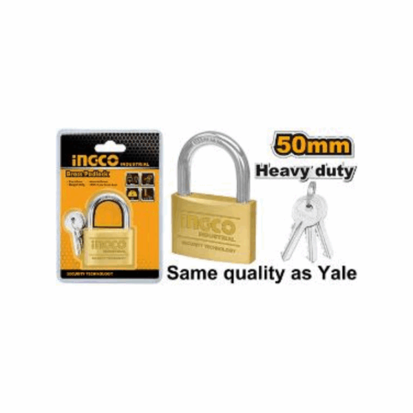 Ingco Heavy Duty Brass Padlock 50Mm Dbpl0502