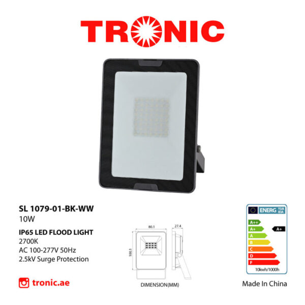 Tronic Black Led Floodlight 10 Watts