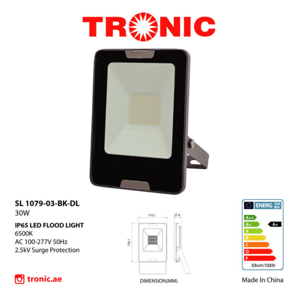 Tronic Black Led Floodlight 30 Watts