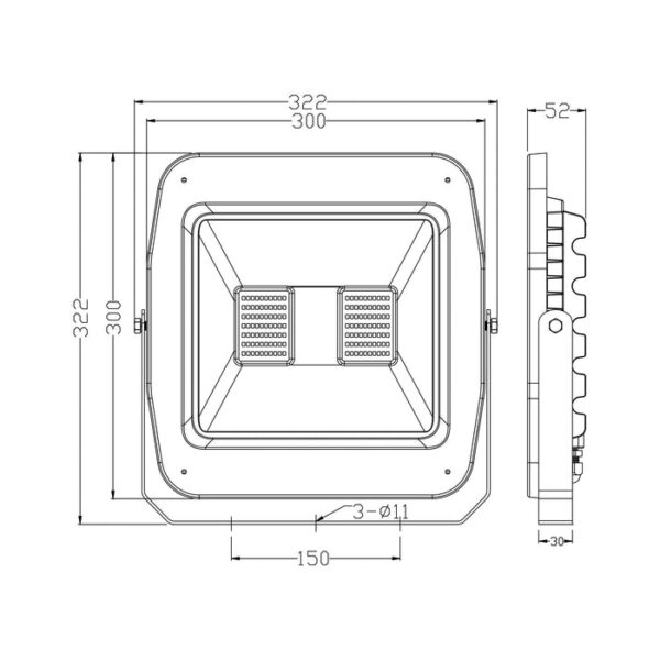 Tronic Grey Led Floodlight 100 Watts